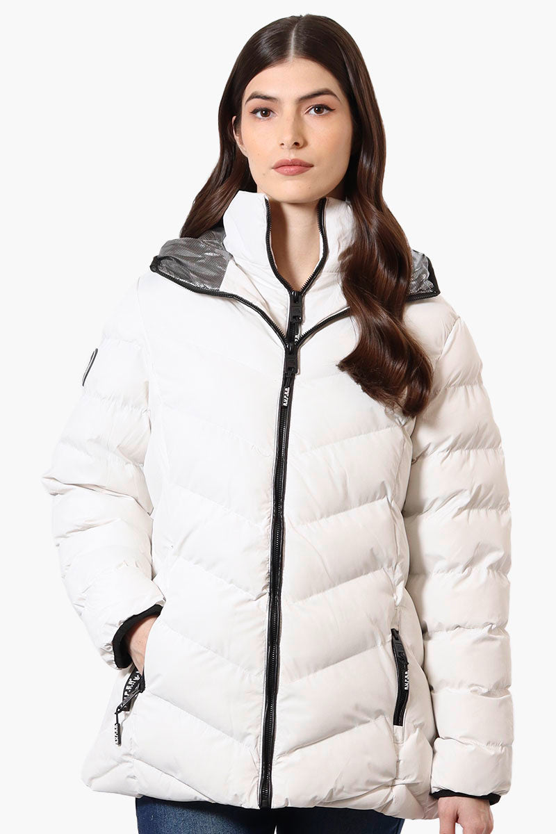 Super Triple Goose Heat Retention Lining Bomber Jacket - White - Womens Bomber Jackets - Fairweather