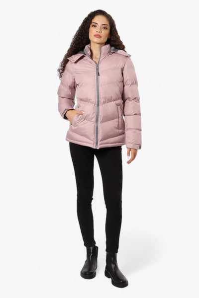 Canada Weather Gear Solid Bubble Bomber Jacket - Pink - Womens Bomber Jackets - Fairweather