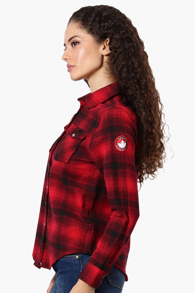 Canada Weather Gear Plaid Button Up Shirt - Red - Womens Shirts & Blouses - Fairweather