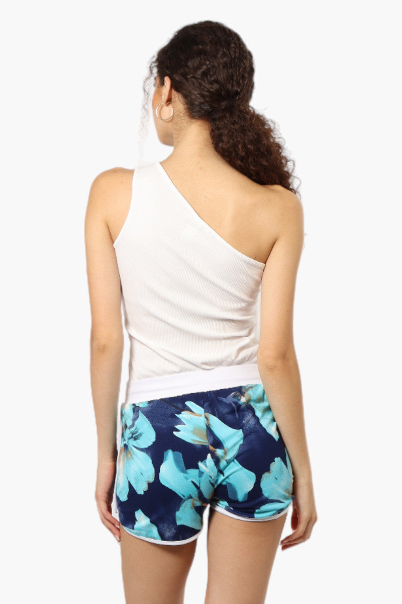 Mikk Floral Tie Waist Dolphin Shorts - Blue - Womens Shorts & Capris - Fairweather