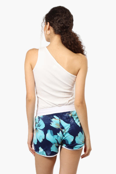 Mikk Floral Tie Waist Dolphin Shorts - Blue - Womens Shorts & Capris - Fairweather