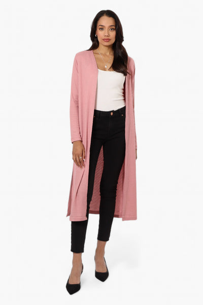 International INC Company Long Sleeve Side Slit Wrap Cardigan - Pink - Womens Cardigans - Fairweather