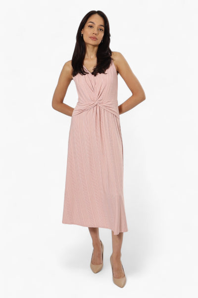 Limite Striped Sleeveless Front Twist Maxi Dress - Pink - Womens Maxi Dresses - Fairweather