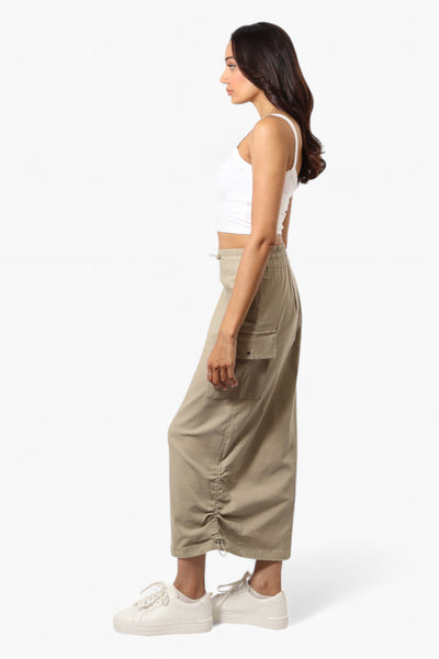 Urbanology Solid Cargo Pocket Midi Skirt - Beige - Womens Skirts - Fairweather