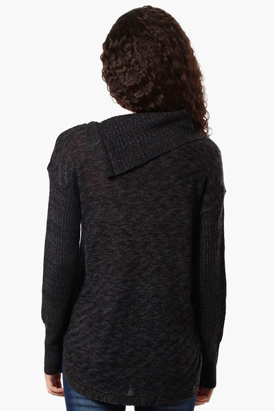 Beechers Brook Shoulder Button Split Neck Pullover Sweater - Black - Womens Pullover Sweaters - Fairweather