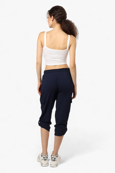 Impress Solid Tie Waist Cargo Pants - Navy - Womens Pants - Fairweather