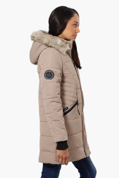 Canada Weather Gear Vegan Fur Hood Puffer Parka Jacket - Beige - Womens Parka Jackets - Fairweather