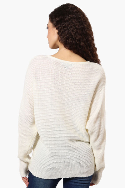 International INC Company Ribbed Pullover Sweater - White - Womens Pullover Sweaters - Fairweather