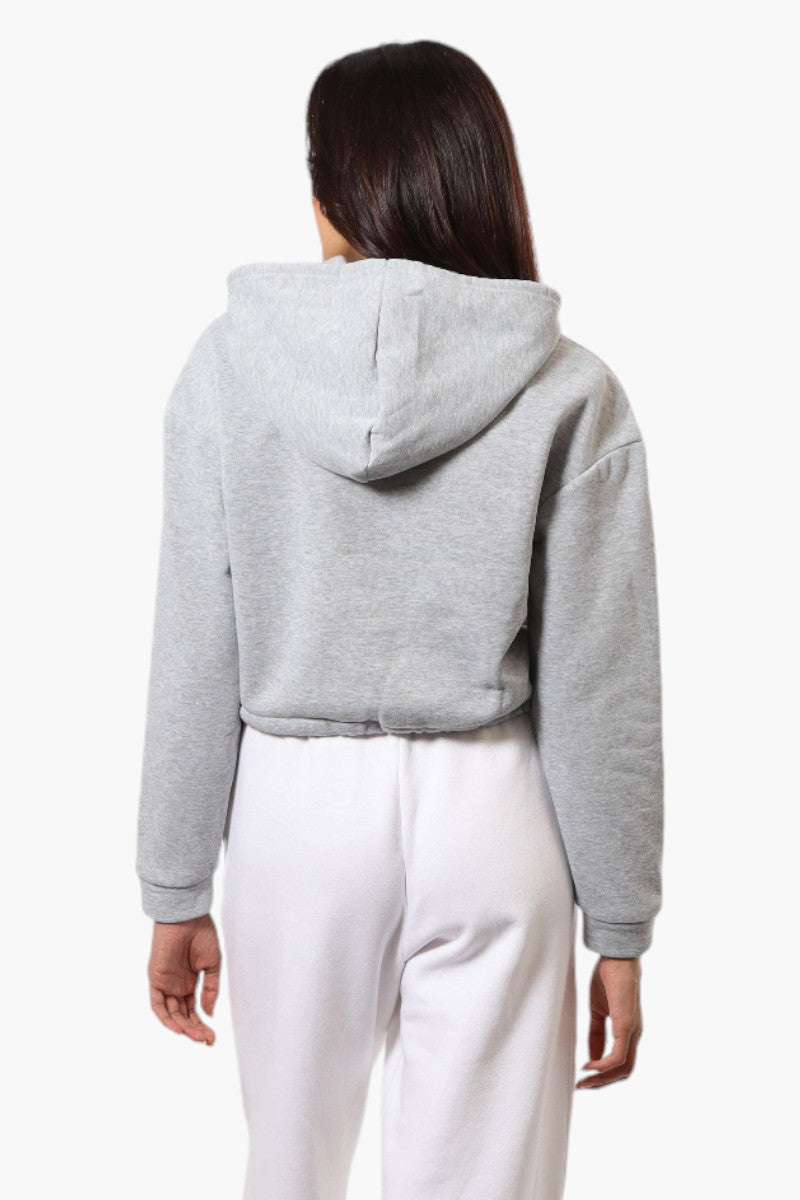 Fahrenheit Cropped Front Flap Pocket Hoodie - Grey - Womens Hoodies & Sweatshirts - Fairweather