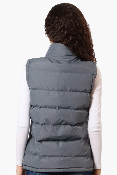 Canada Weather Gear Fleece Lined Collar Bubble Vest - Grey - Womens Vests - Fairweather