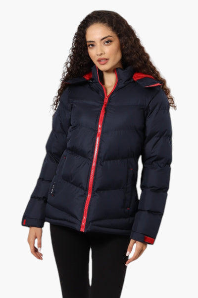 Canada Weather Gear Solid Bubble Bomber Jacket - Navy - Womens Bomber Jackets - Fairweather