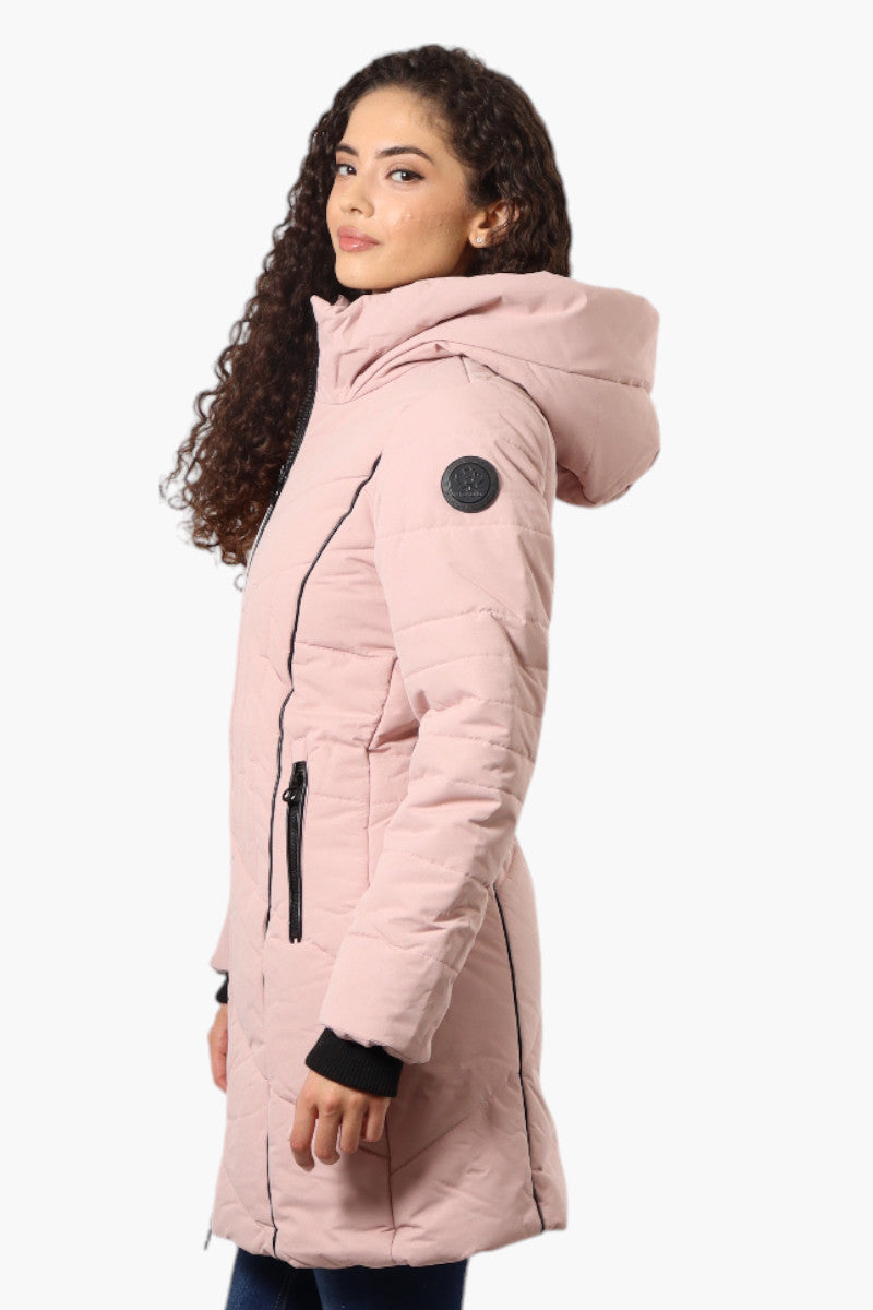 Oppenheimer Double Zip Cinched Waist Parka Jacket - Pink