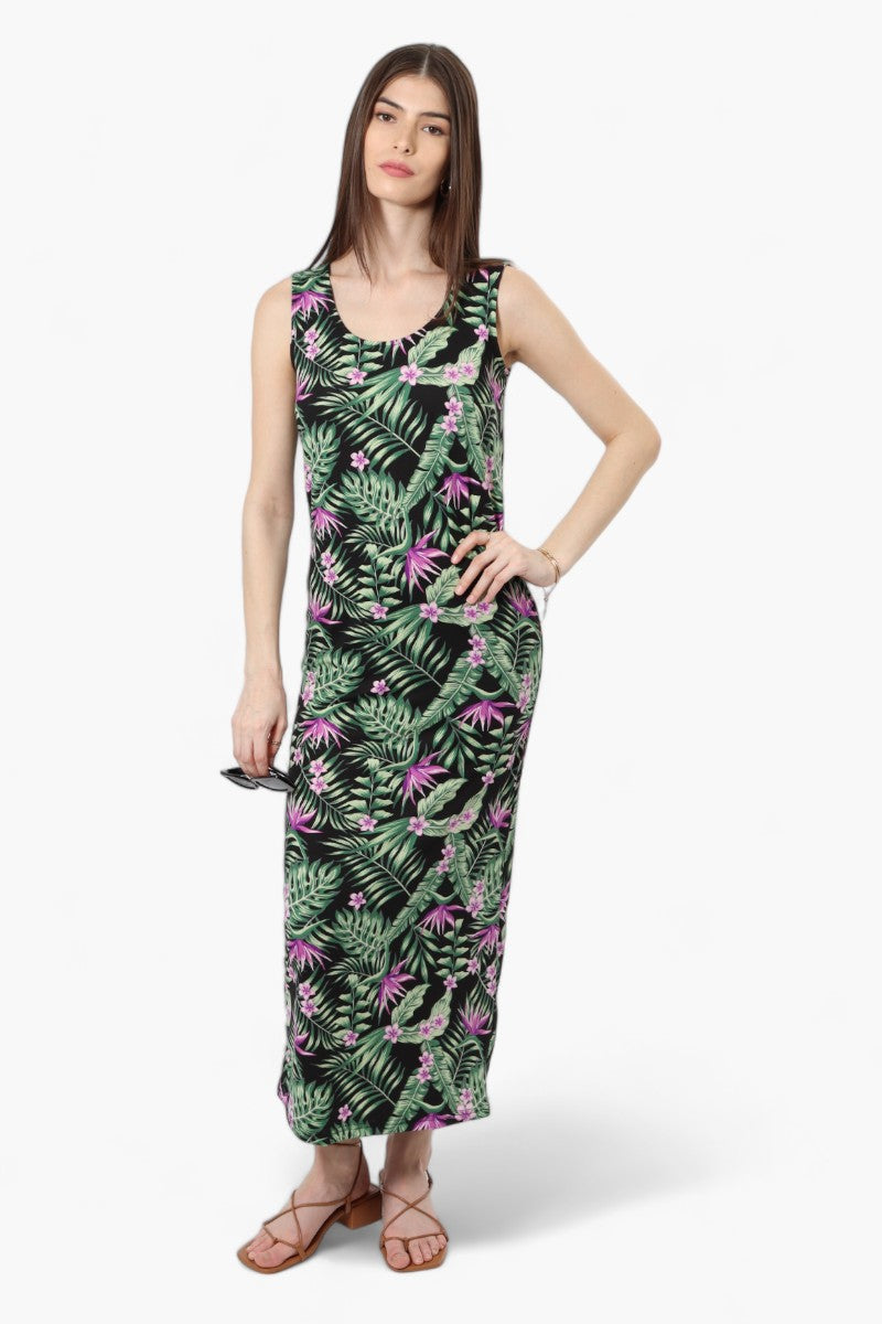 International INC Company Floral Cross Back Maxi Dress - Black - Womens Maxi Dresses - Fairweather