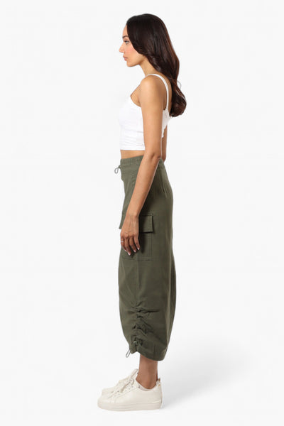 Urbanology Solid Cargo Pocket Midi Skirt - Green - Womens Skirts - Fairweather