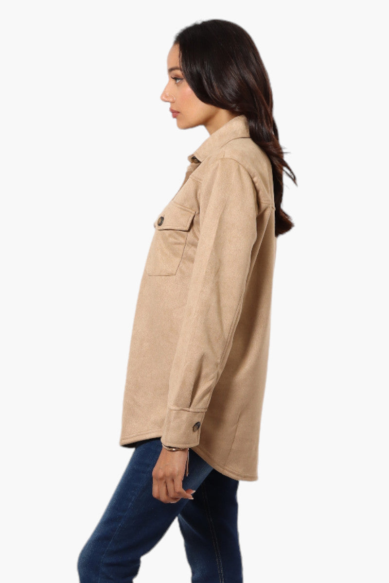 Beechers Brook Button Down Flap Pocket Lightweight Jacket - Beige - Womens Lightweight Jackets - Fairweather