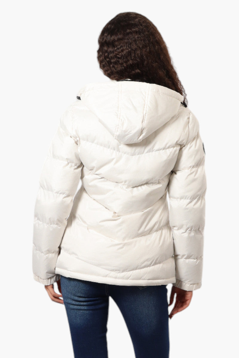 Canada Weather Gear Solid Bubble Bomber Jacket - White - Womens Bomber Jackets - Fairweather