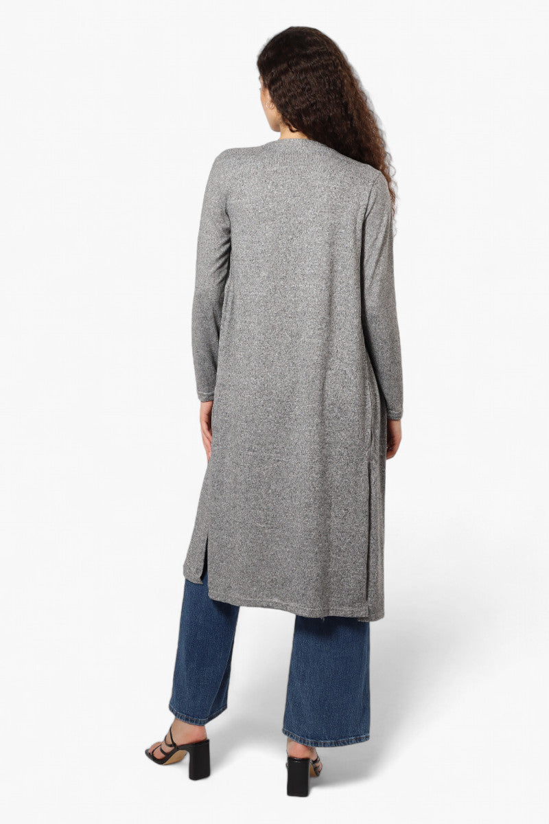 Runaway Bay Long Sleeve Side Slit Duster Cardigan - Grey - Womens Cardigans - Fairweather