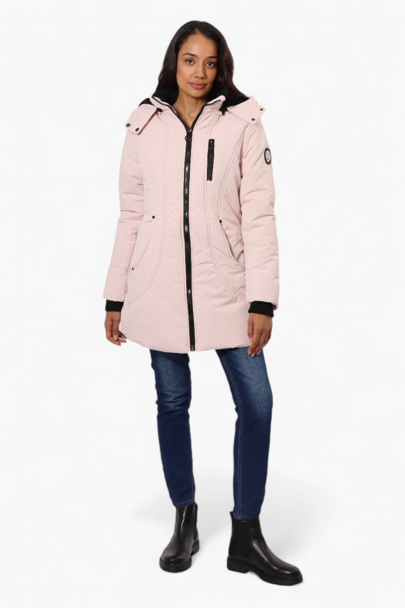 Oppenheimer Hooded Cinched Waist Parka Jacket - Pink - Womens Parka Jackets - Fairweather