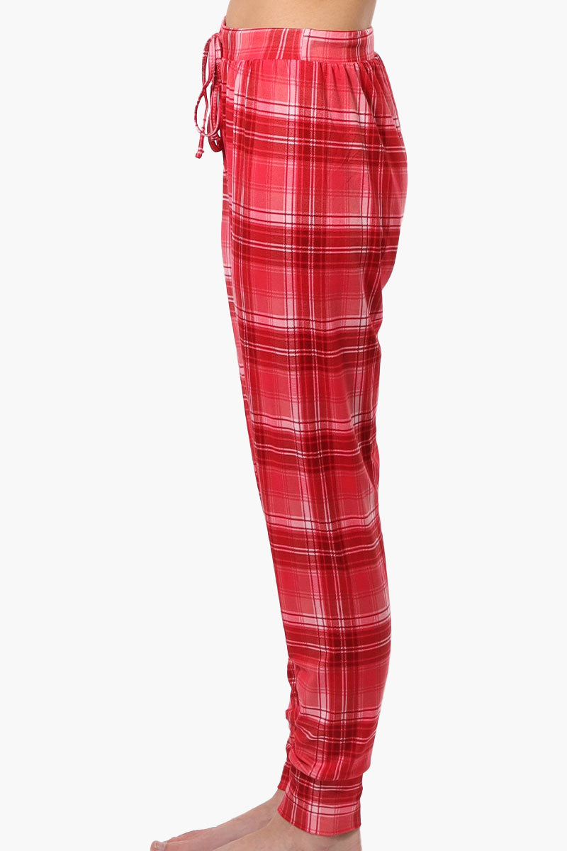 Cuddly Canuckies Plaid Jogger Pajama Pants - Red - Womens Pajamas - Fairweather