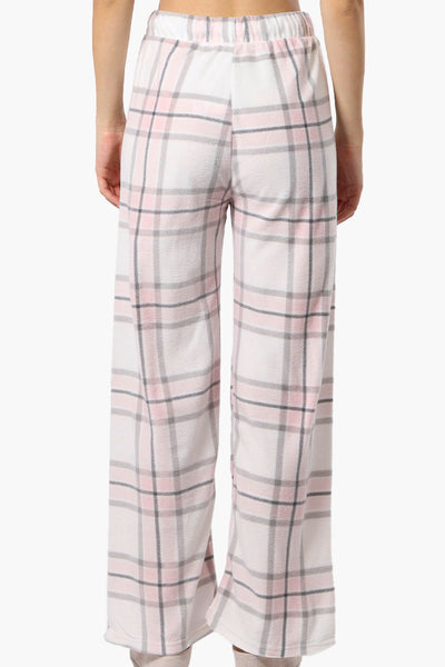 Canada Weather Gear Plaid Wide Leg Pajama Pants - Blush - Womens Pajamas - Fairweather