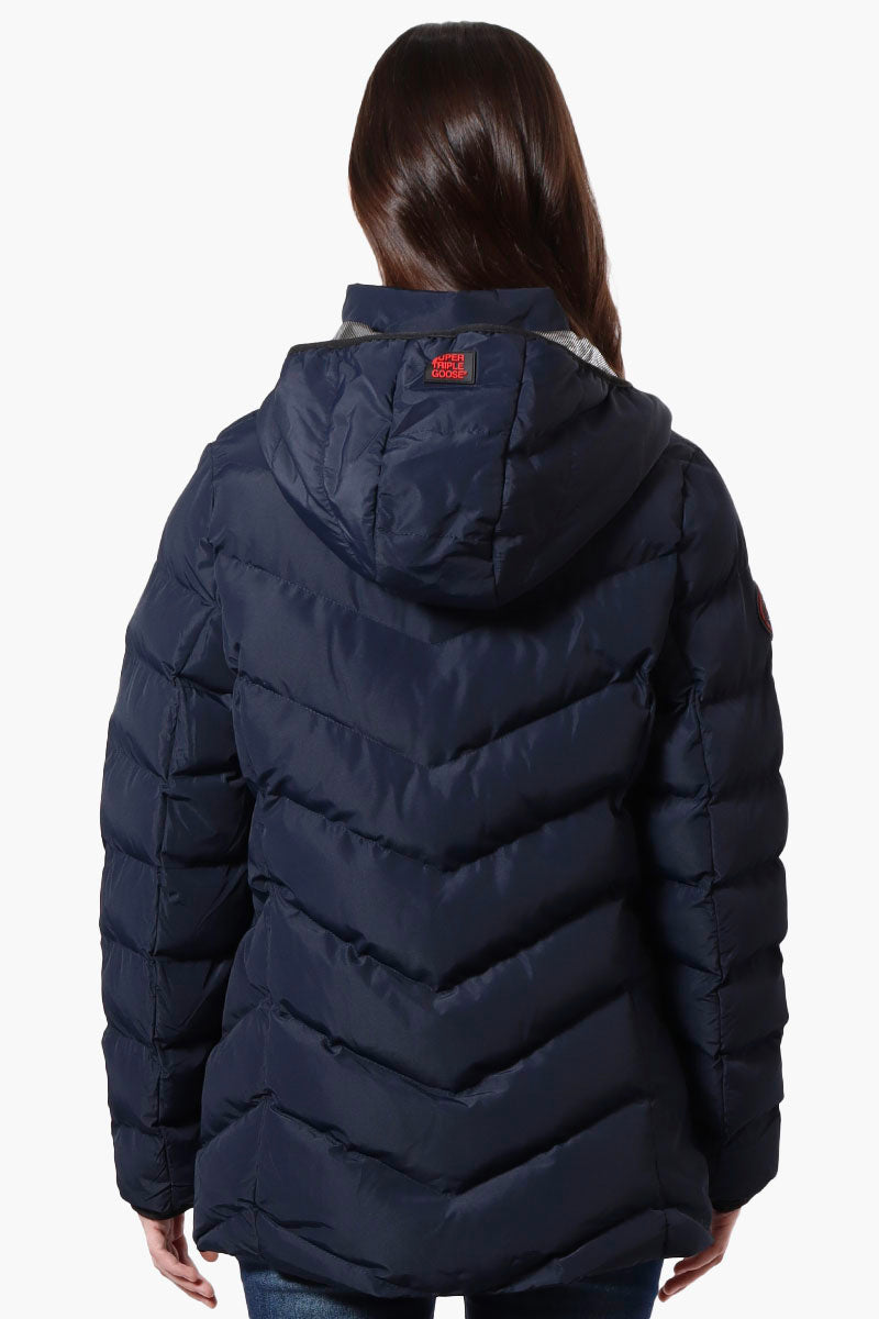 Super Triple Goose Heat Retention Lining Bomber Jacket - Navy - Womens Bomber Jackets - Fairweather