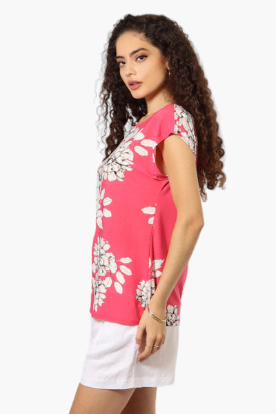 Impress Floral Cap Sleeve Tee - Pink - Womens Tees & Tank Tops - Fairweather