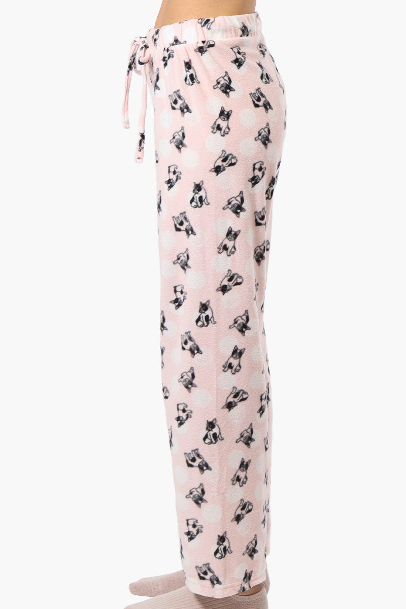 Canada Weather Gear Dog Pattern Wide Leg Pajama Pants Pink