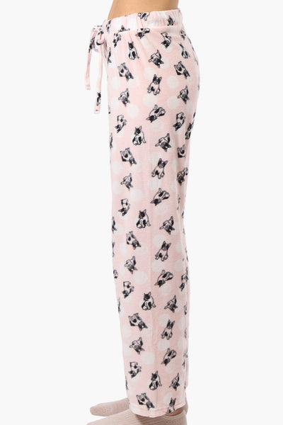 Canada Weather Gear Dog Pattern Wide Leg Pajama Pants - Pink - Womens Pajamas - Fairweather