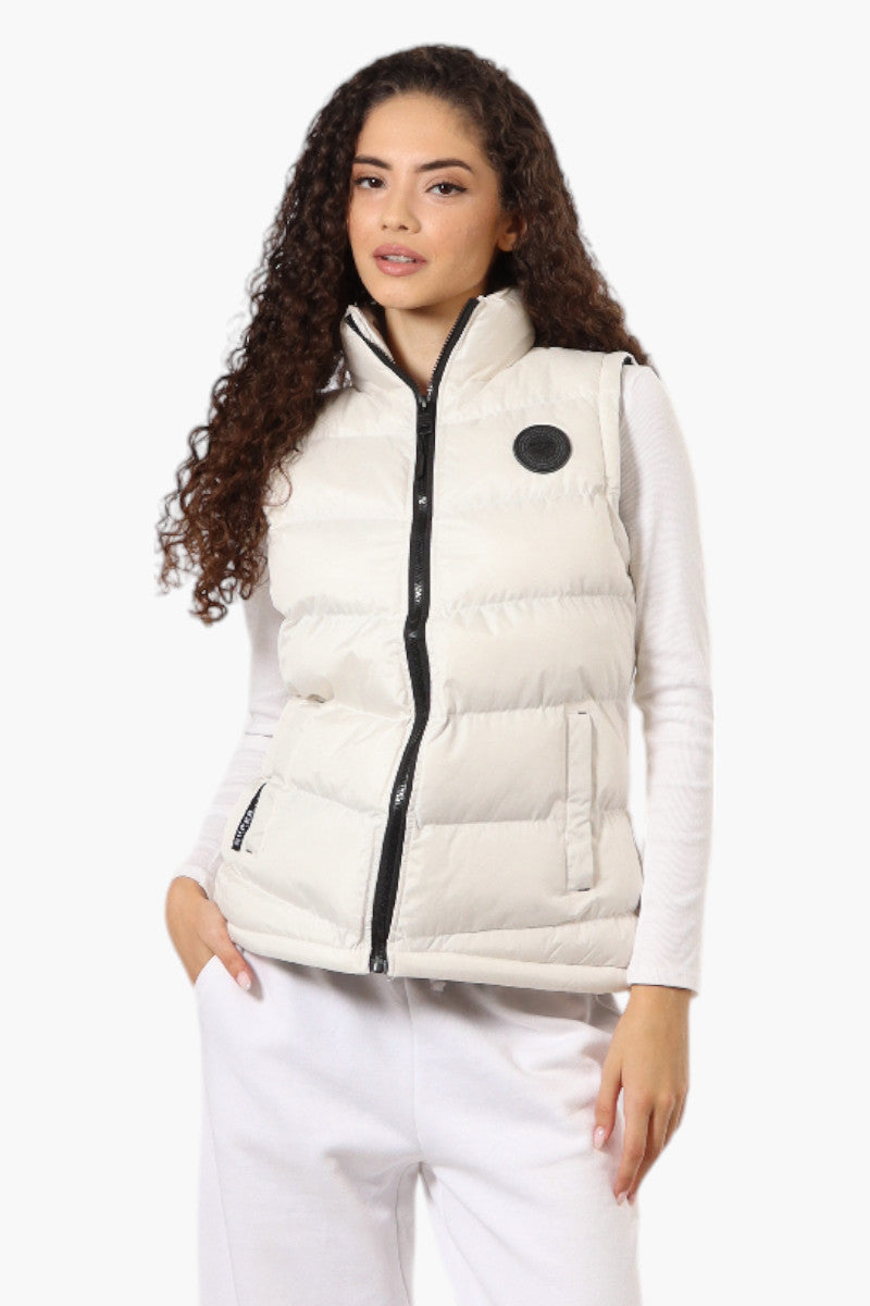 Super Triple Goose Solid Bubble Vest - White - Womens Vests - Fairweather