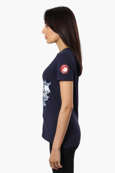 Canada Weather Gear Maple Leaf Print Tee - Navy - Womens Tees & Tank Tops - Fairweather