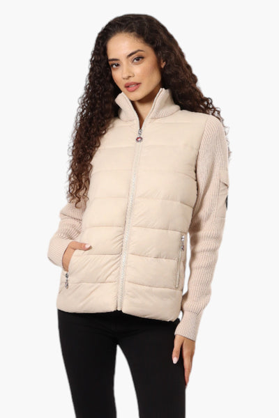 Canada Weather Gear Sweater Knit Polyfill Lightweight Jacket - Cream - Womens Lightweight Jackets - Fairweather