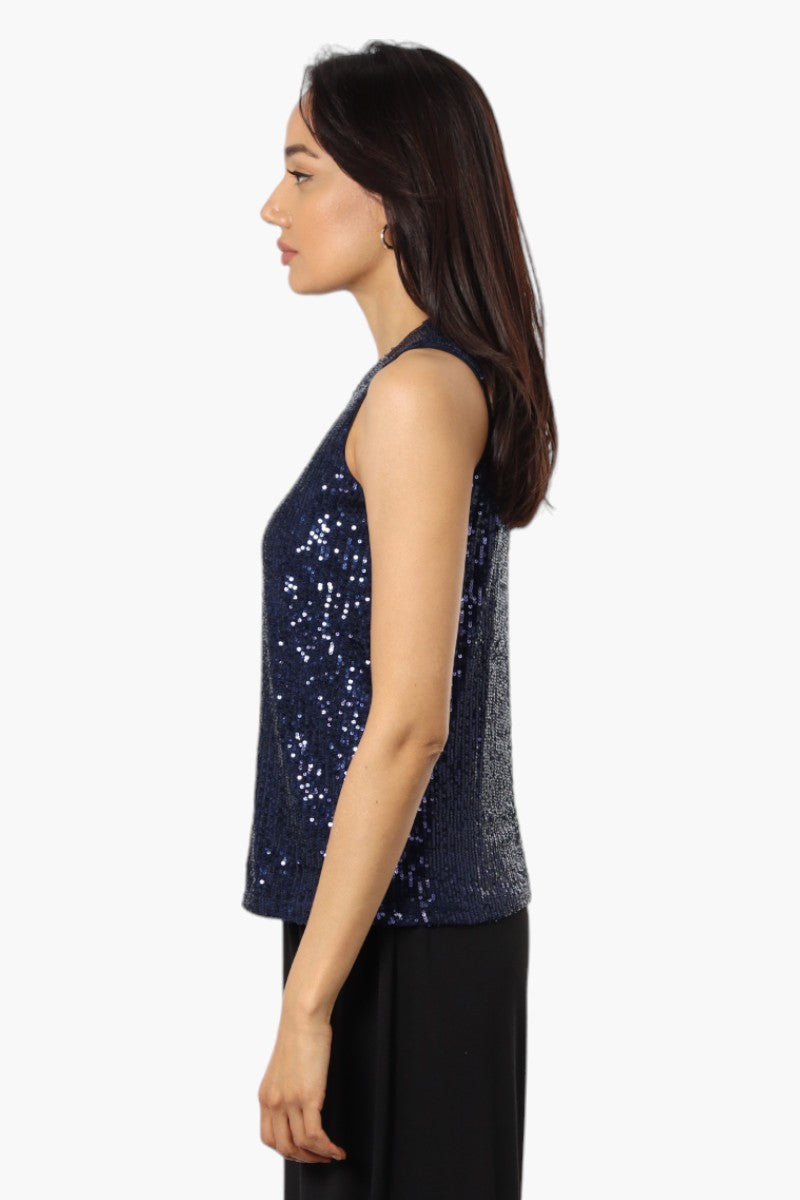 Limite Sequin Tank Top - Navy - Womens Tees & Tank Tops - Fairweather