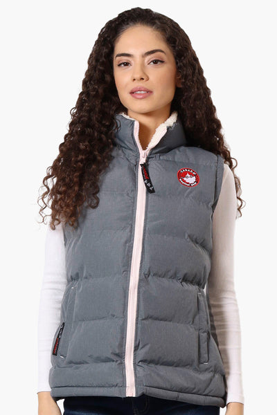 Canada Weather Gear Fleece Lined Collar Bubble Vest - Grey - Womens Vests - Fairweather