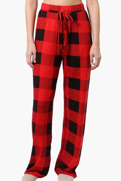 Canada Weather Gear Plaid Wide Leg Pajama Pants - Red - Womens Pajamas - Fairweather